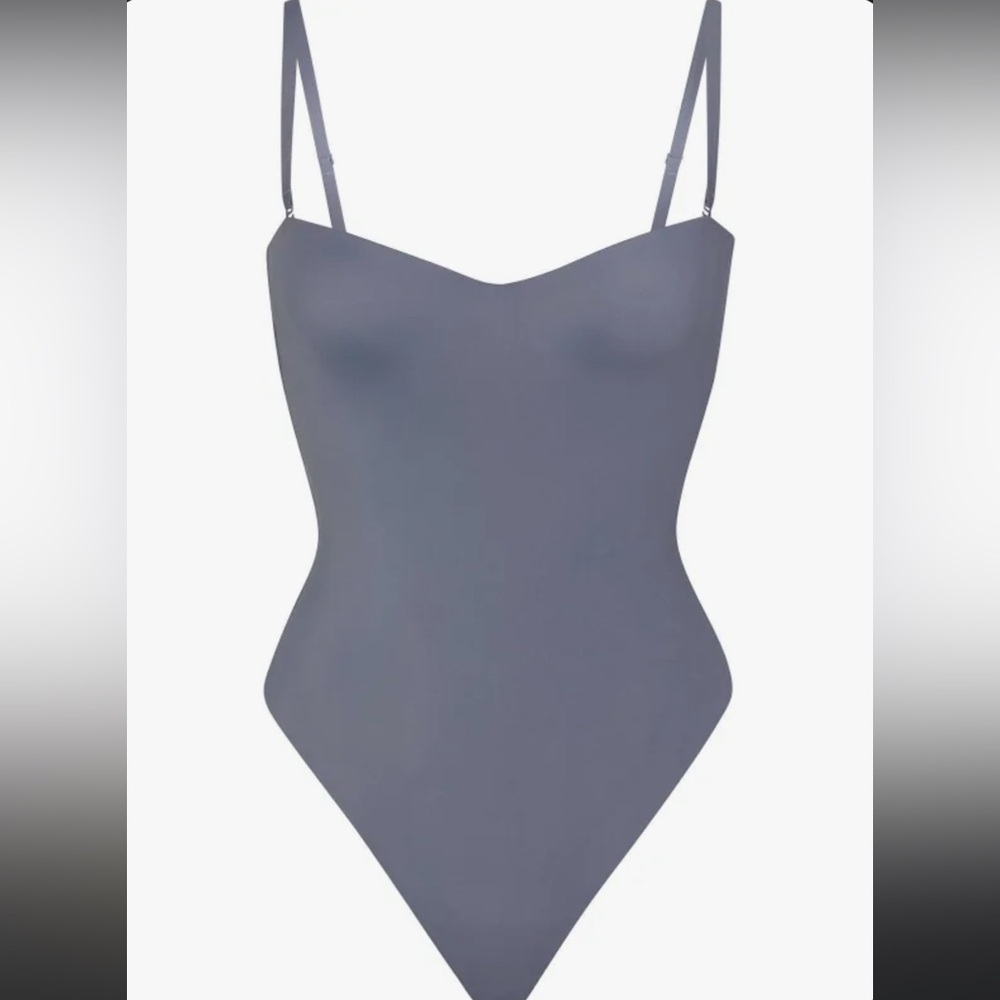 NEW Skims Contour Lift Straight Neck Bodysuit Slate Small - Picture 4 of 9